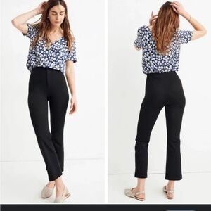Madewell Fraser Demi Boot Pants black crop flare high rise 26